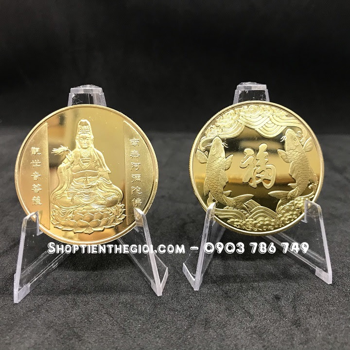 Combo 10 xu Quan Âm Cá Chép tặng túi gấm 2021 - SP005128